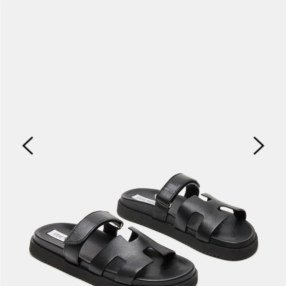 Steve Madden Mayven  Black Leather sandals - Picture 2 of 6